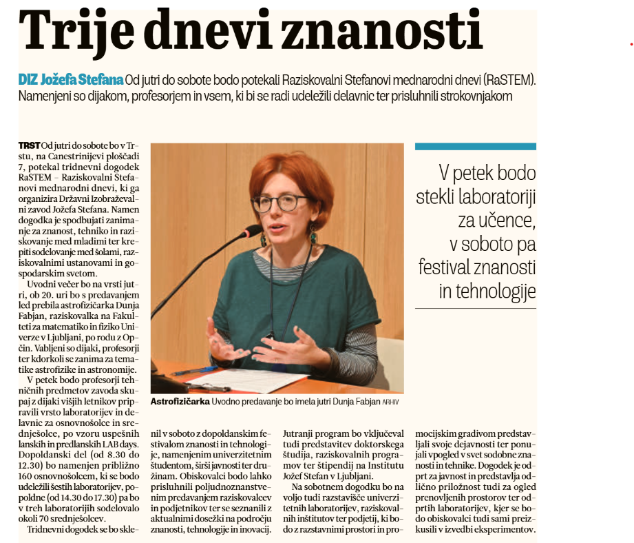  - Trije dnevi znanosti